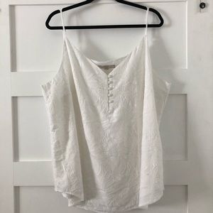 NWT White floral embroidered camisole by LOFT